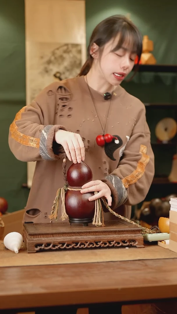 384号精品天然大漆酒葫芦一物一拍~