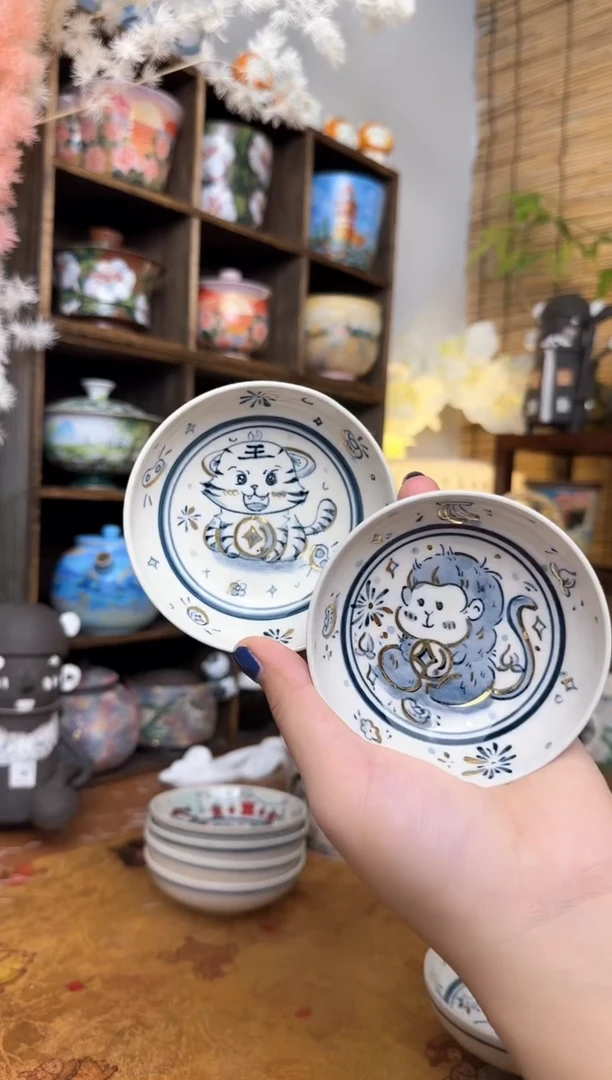 【闪购商品】柯老师小猴子小老虎普洱杯