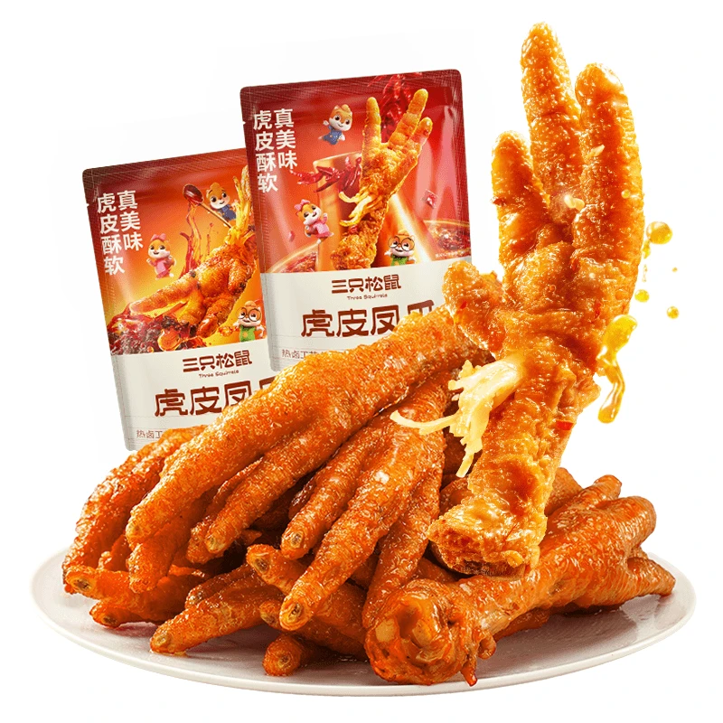 三只松鼠_虎皮凤爪香辣味鸡爪美味熟食办公室休闲宿舍追剧解馋