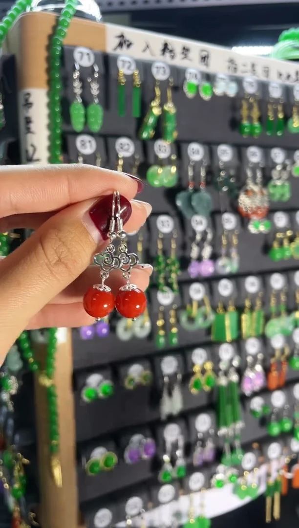 【闪购商品】翡翠耳饰银S925镶嵌274..