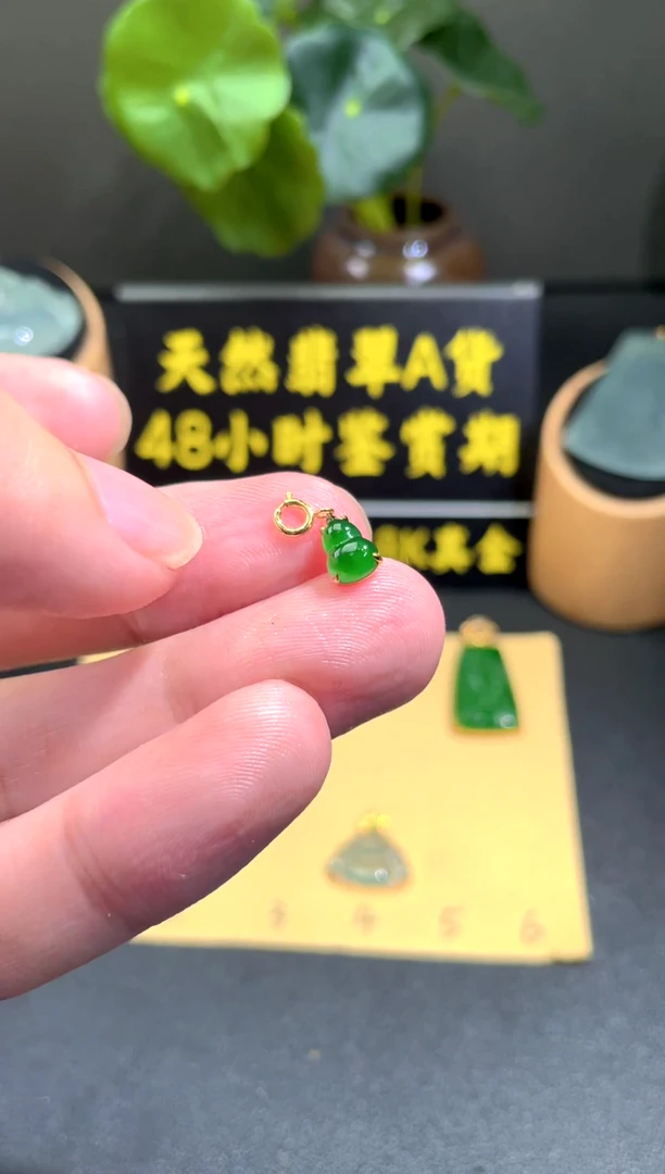颈饰18K金镶嵌翡翠翡翠A货