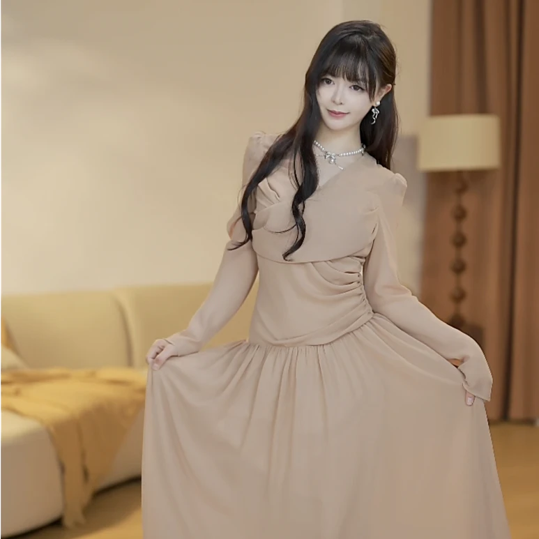 【大庆】苏菲玫瑰 初夏法式轻奢设计师气质时尚连衣裙-HZ80006