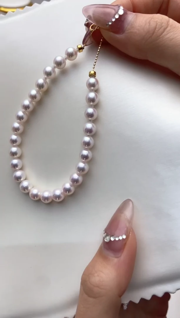 【闪购商品】海水珍珠手链18K金镶嵌天女5.5-6.0手链