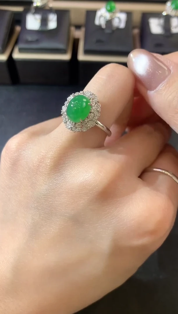 【云中意】翡翠戒指18K金镶嵌 多样性发货一件 ZGM