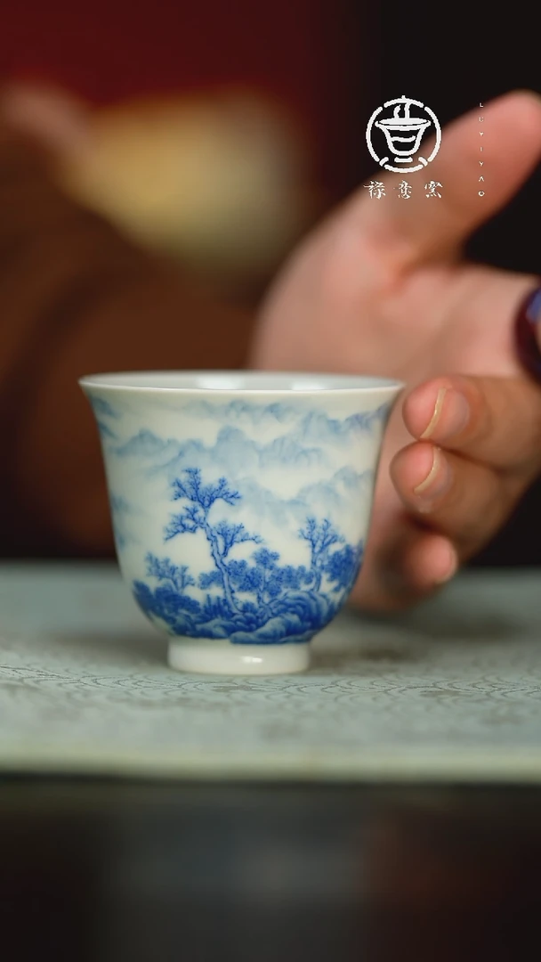 禄意窑山水大聚香杯