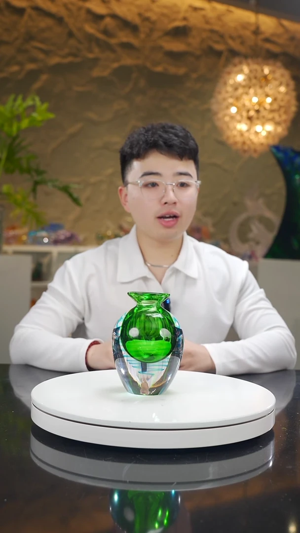 手工艺品琉璃祖母绿蓝色拉丝香薰瓶