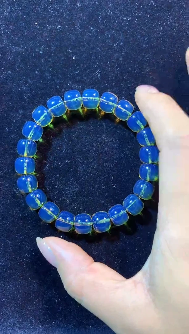 未镶嵌琥珀裸石高蓝老型手串