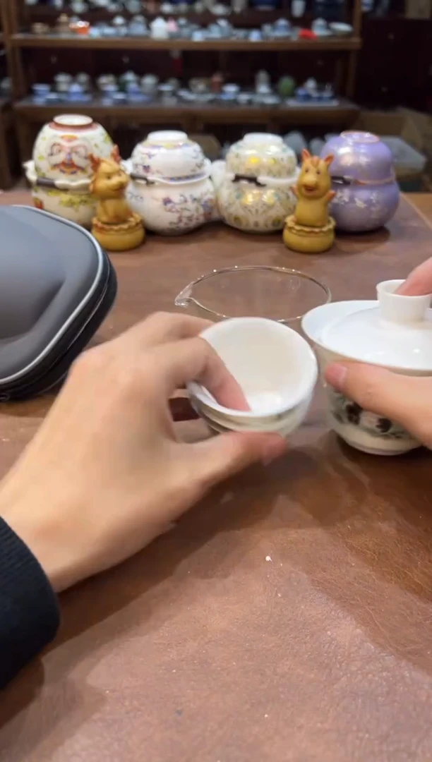真的很便宜会开片的旅行茶具