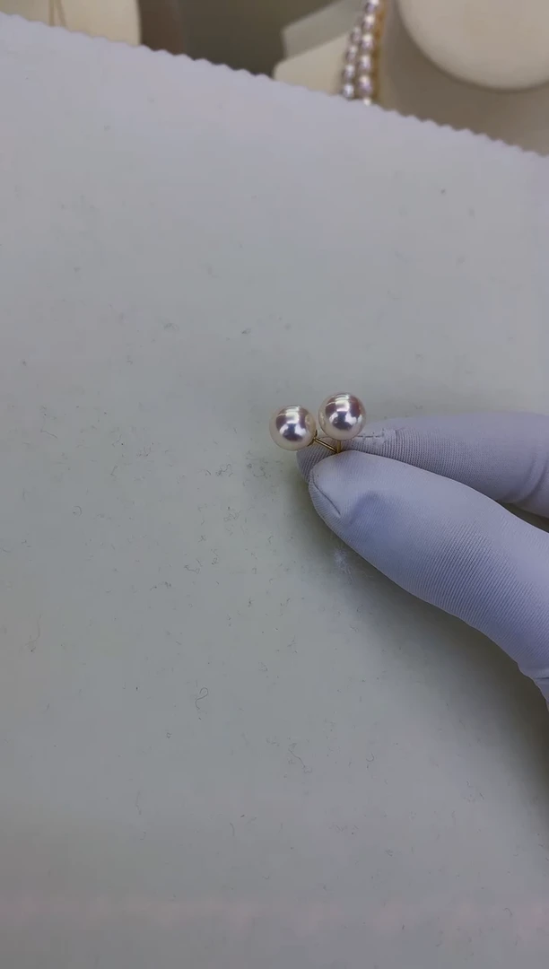 18K金镶嵌DA海水珍珠 GD125 8.5-9 素钉定制