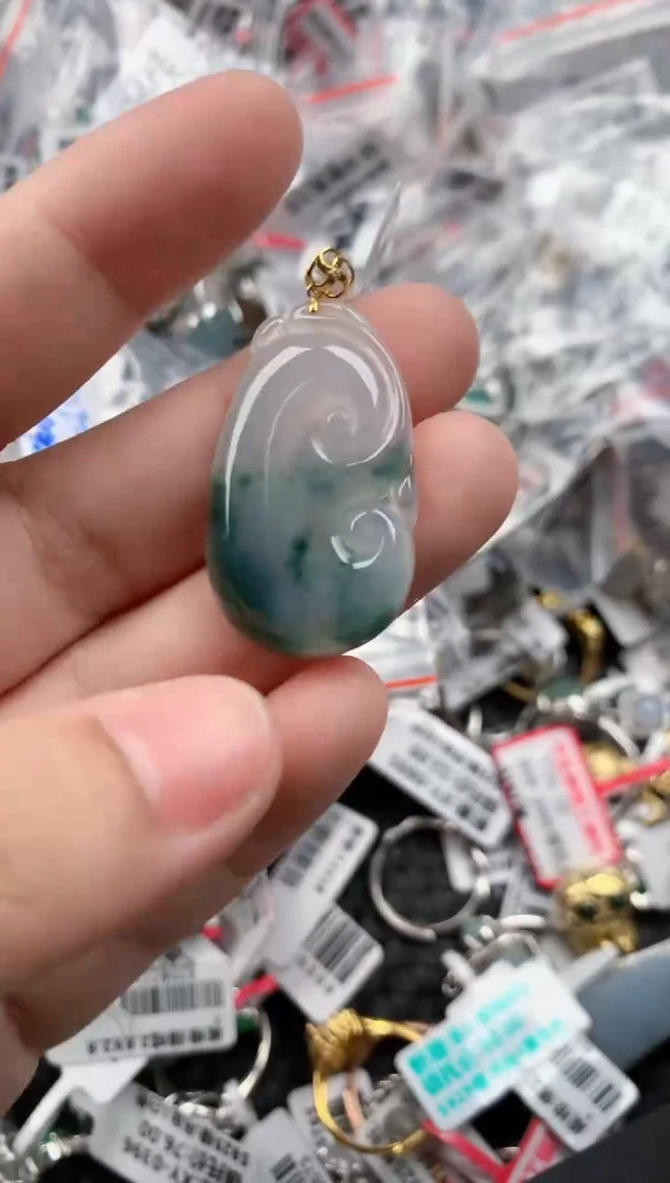 18K金镶嵌戒指翡翠444     7