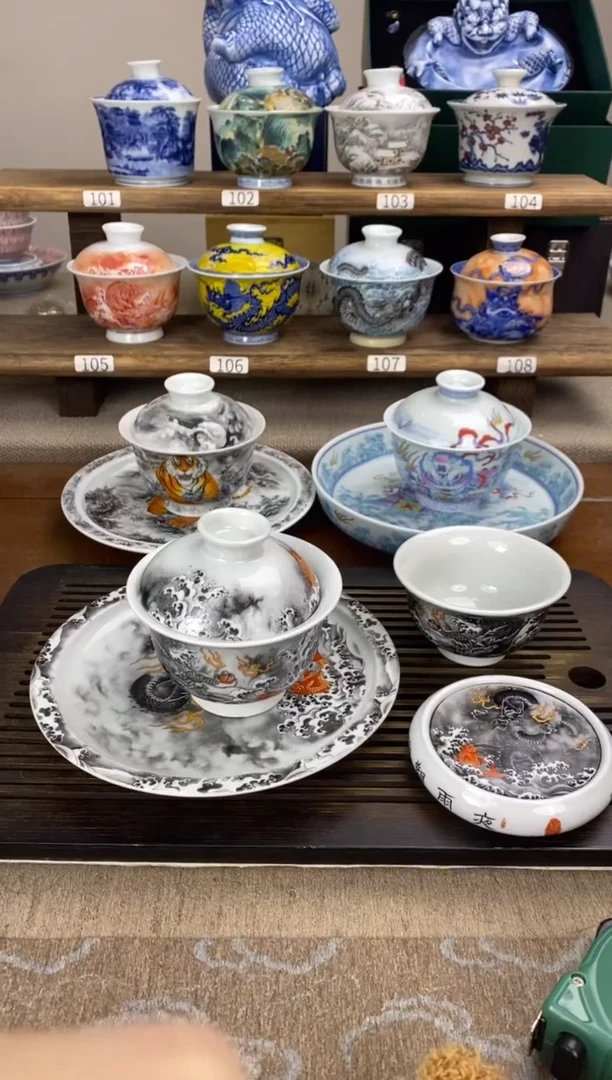 【闪购商品】墨彩鱼化龙 大壶承4件探套【新款】