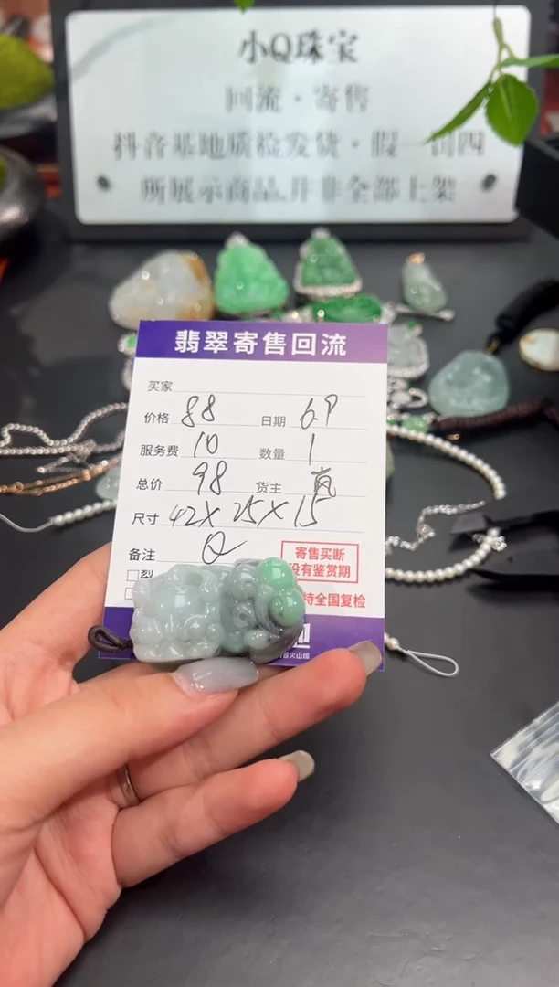 翡翠未镶嵌颈饰天然翡翠A货貔貅