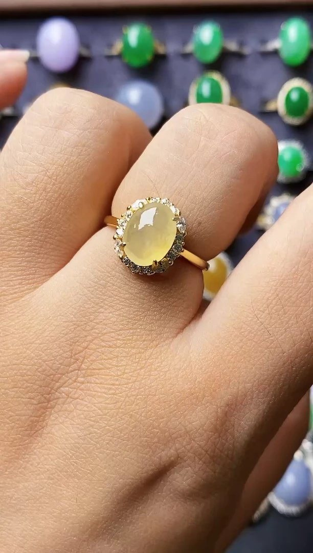 银S925镶嵌戒指翡翠3438