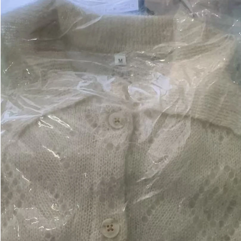 GINAYOLAN/瑾颜【小尾巴】意大利进口纱线春季气质绞花镂空针织开衫