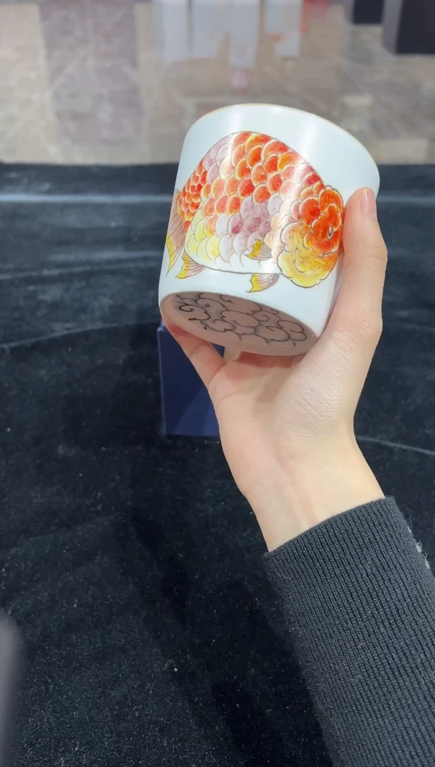 其他瓷崔景哲-瓷器-茶杯-年年有余