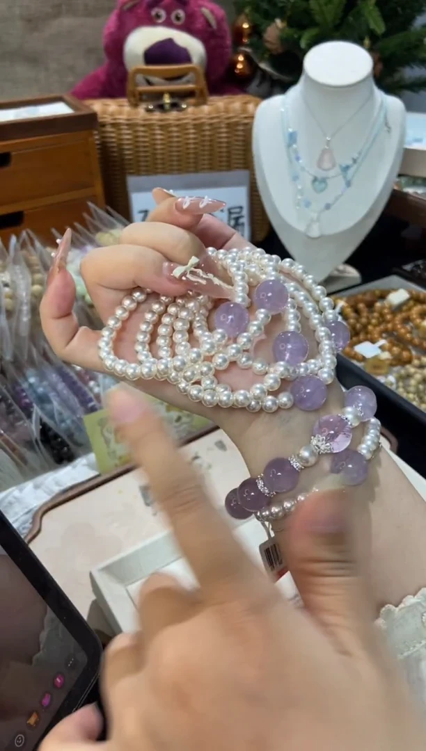 水晶手串未镶嵌孤品捡漏均匀瑕疵介意勿拍