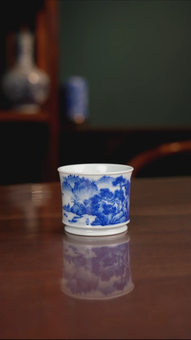 晓月柴窑 山水主人杯