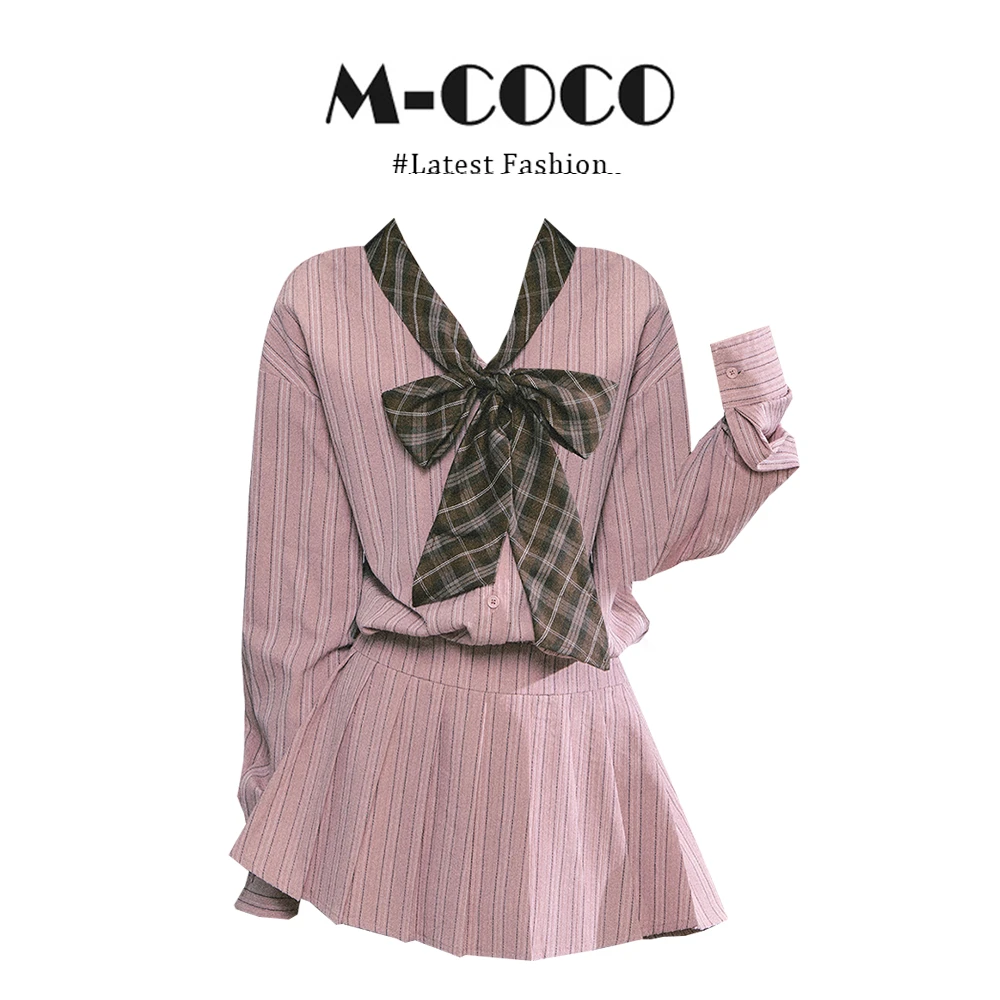 法式条纹长袖衬衫连衣裙2025秋季新款收腰显瘦通勤短裙