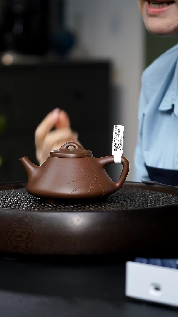 極**我CY-0003子冶石瓢（泥绘竹）-底槽清-260cc