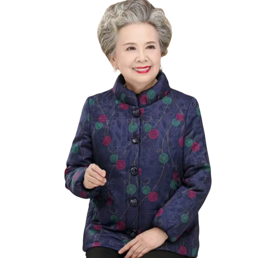 {春姐011}老太太冬装外套中老年女加厚加绒小棉袄70岁80奶奶装