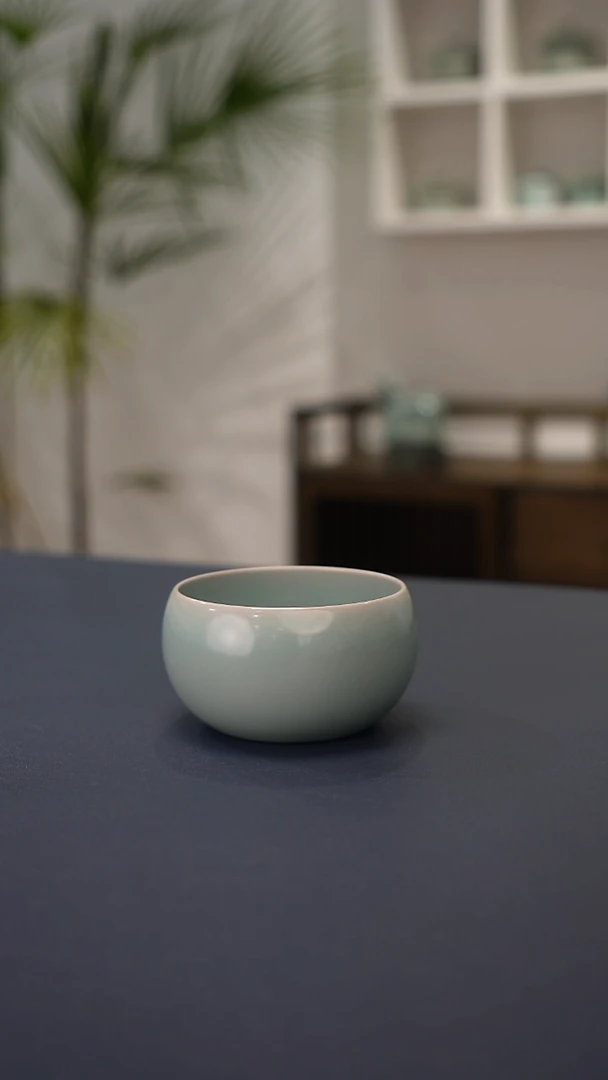 天蓝釉禅定杯  精品    洁