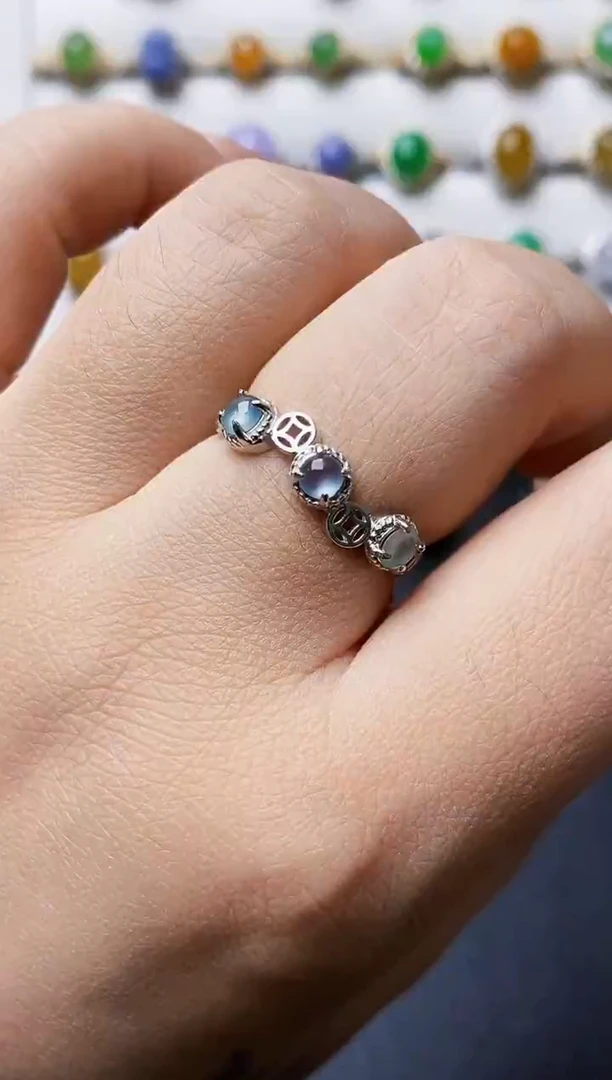 银S925镶嵌戒指翡翠0201