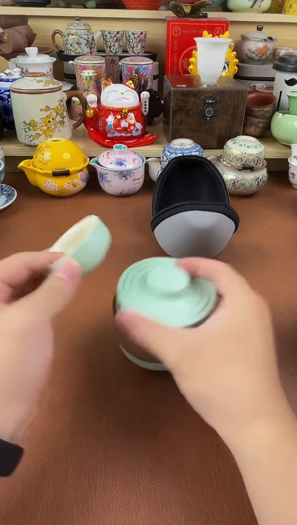 陶瓷茶具摆件旅行套组