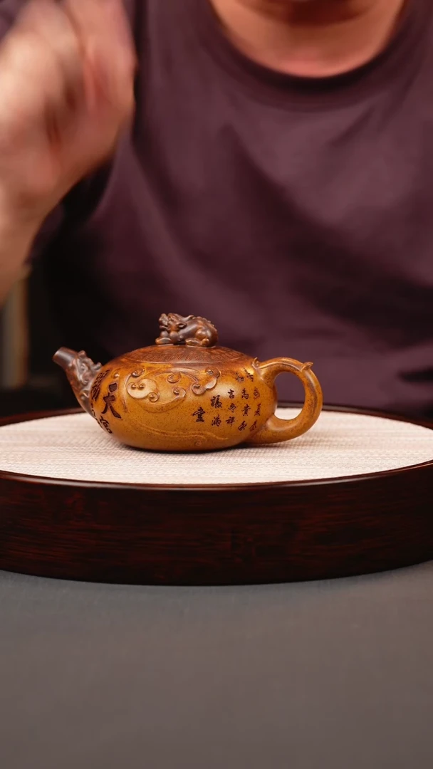 茶壶紫砂龙骨金砂柴烧天官赐福
