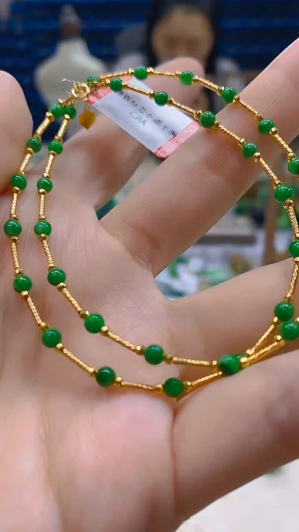 颈饰18K金镶嵌翡翠新号开播 全场乱卖