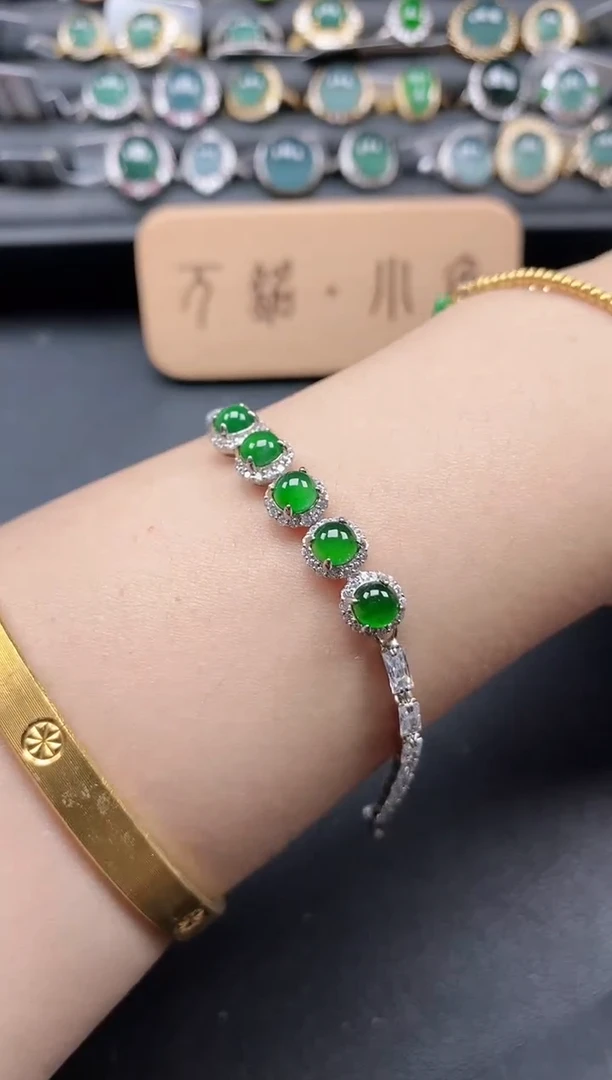 翡翠戒指银S925镶嵌5151-1