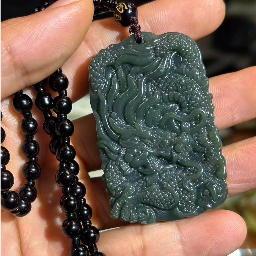 和田玉 青玉龙牌