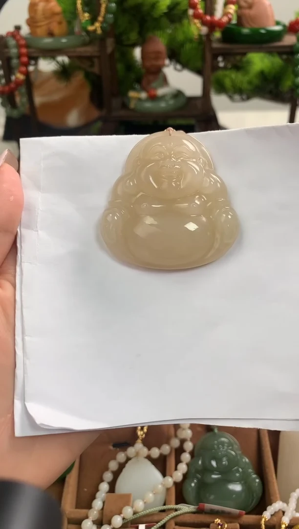 【闪购商品】和田玉颈饰18K金镶嵌吊坠50mm