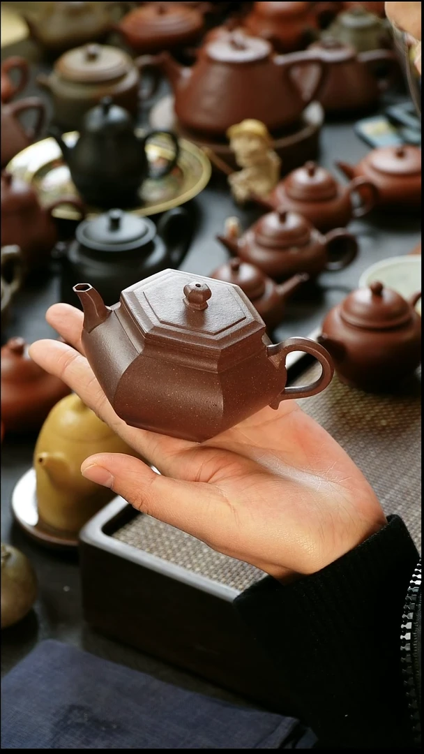 茶壶紫砂大彬六方140cc