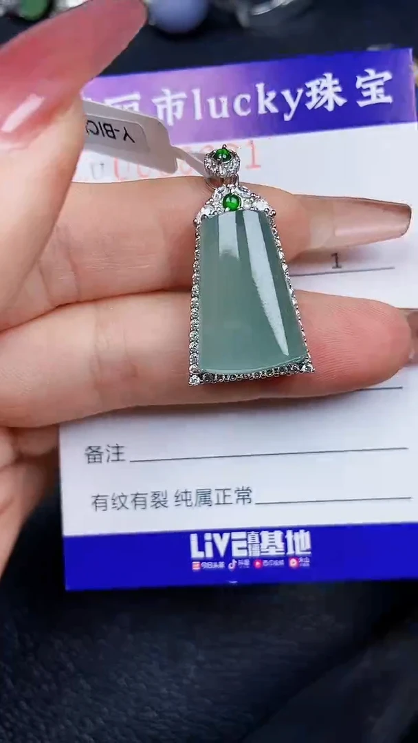 颈饰银S925镶嵌翡翠8091