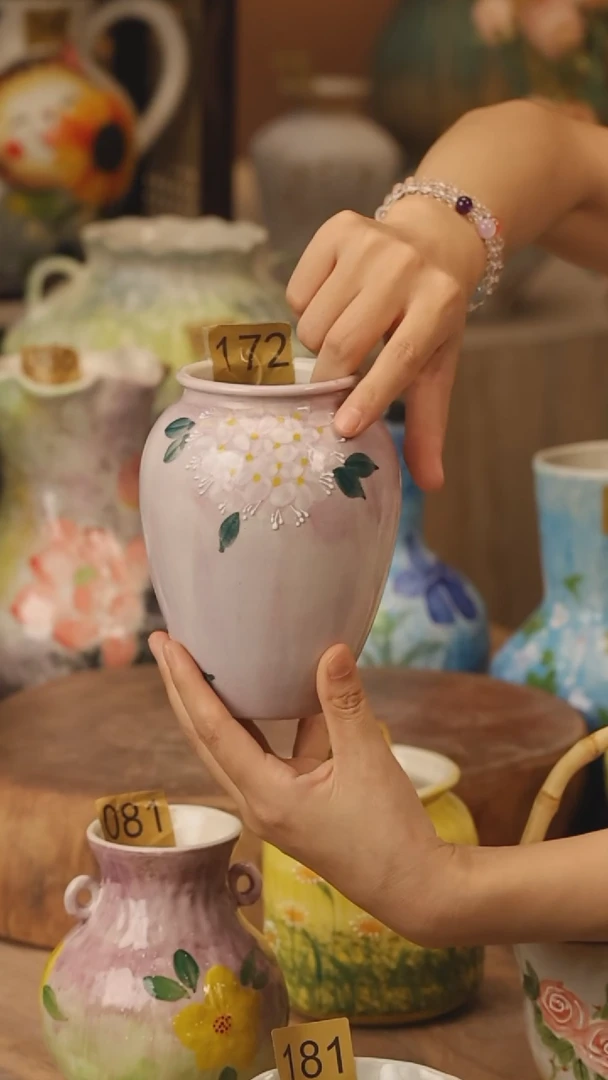 陶瓷172景德镇设计师手作花器摆件侘寂风