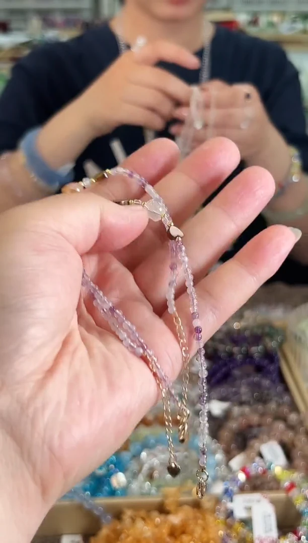 水晶手链未镶嵌紫水晶手串/脚链