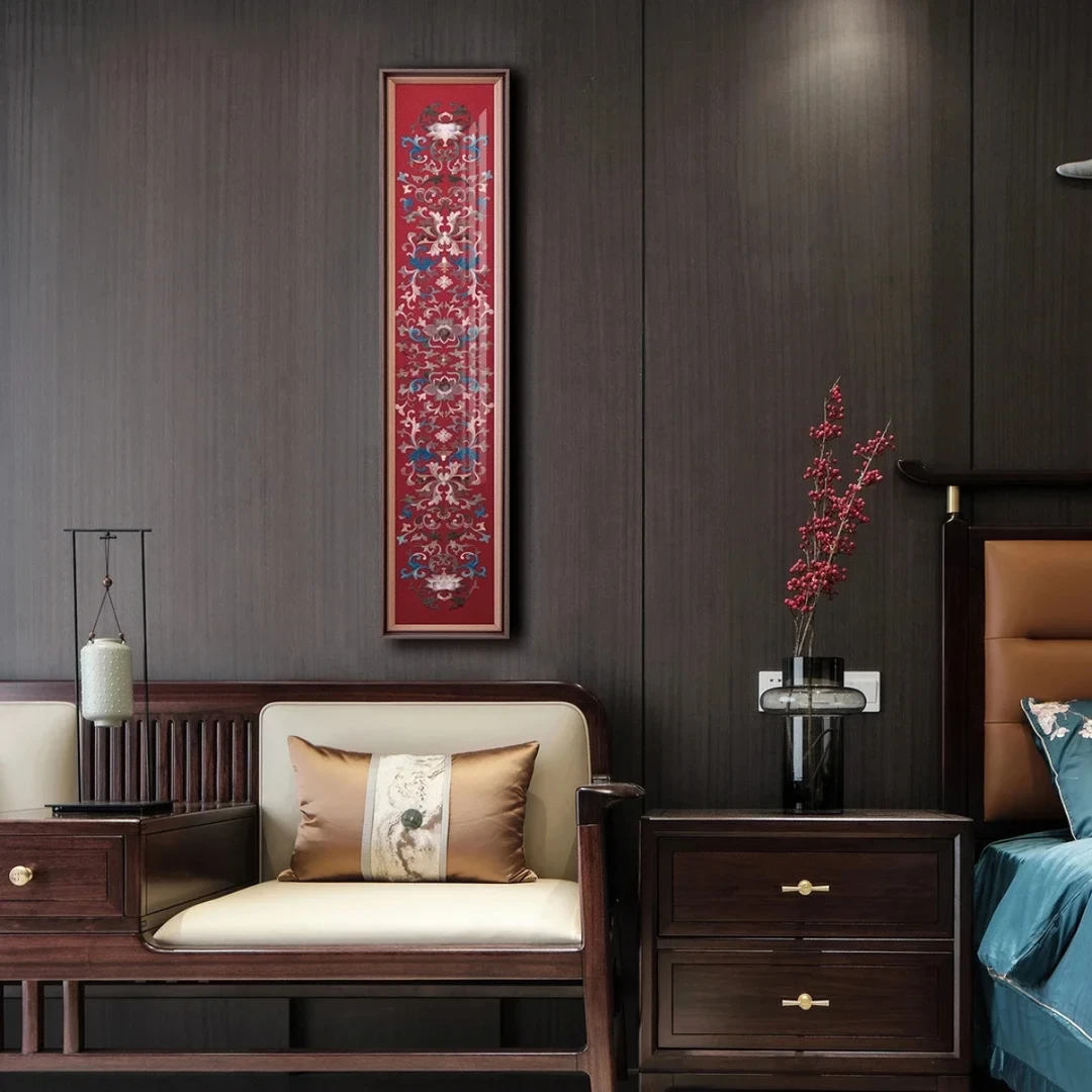 【上新】刺绣《宝相花纹》中式苏绣玄关装饰画电表箱客厅床头沙发