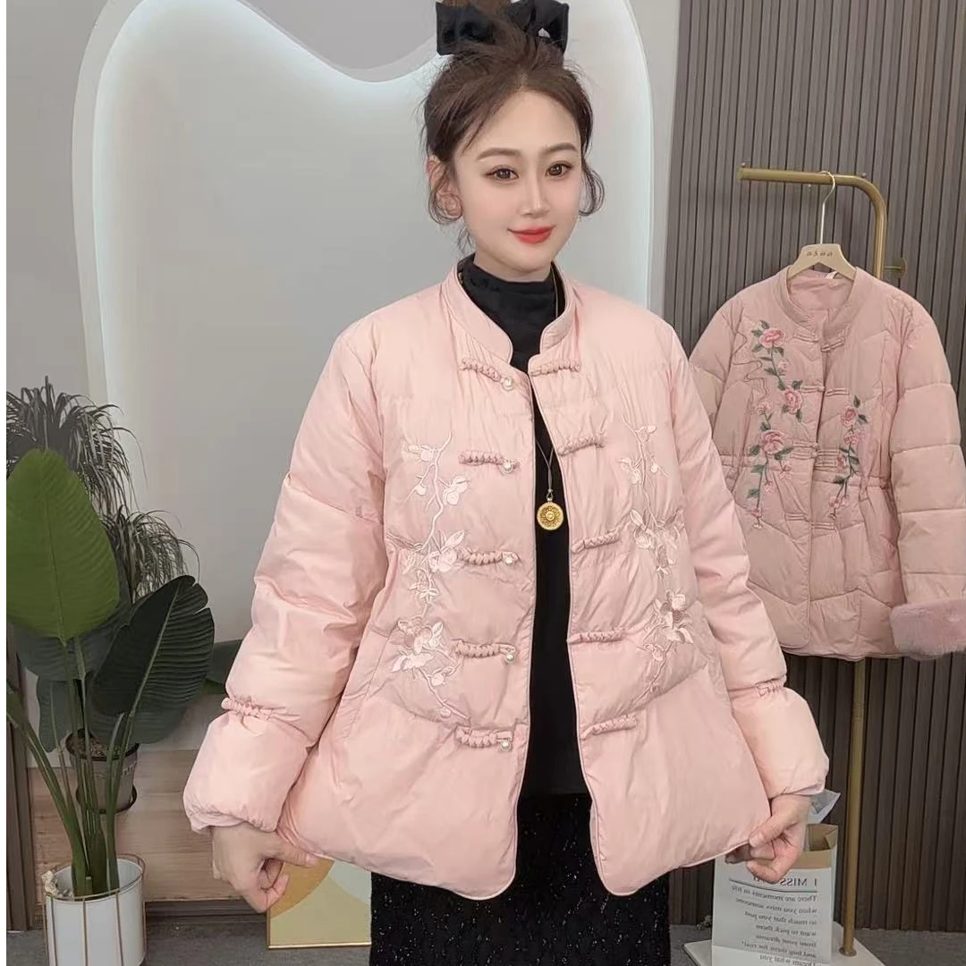 【柚柚】新中式重工盘扣大码棉服一件过冬国风棉服气质时尚棉袄