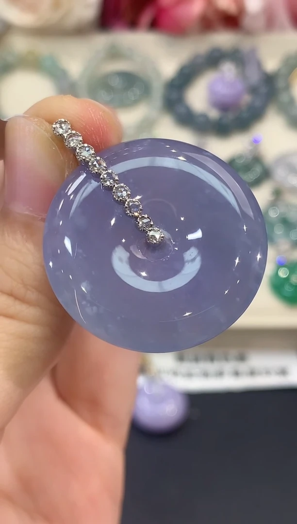 吊坠(不含链)未镶嵌翡翠B188 紫货有色差