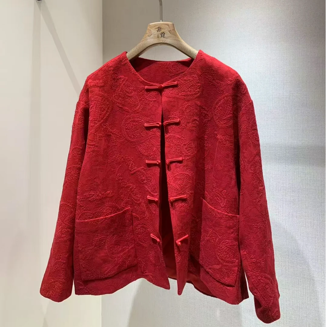 国风丝麻盘扣外套