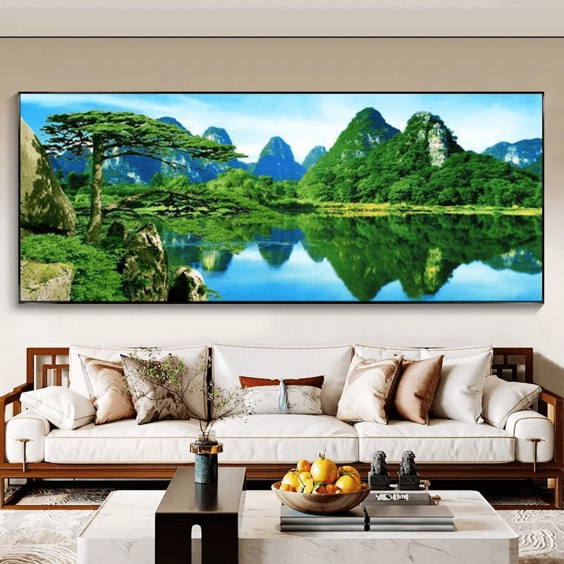 山水风景画墙壁挂画壁画墙上背景墙客厅桂林自然风景装饰挂画