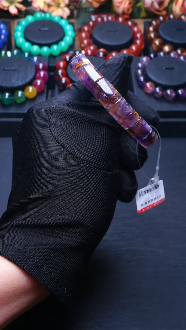 未镶嵌手链水晶L015猫眼极光镯牌