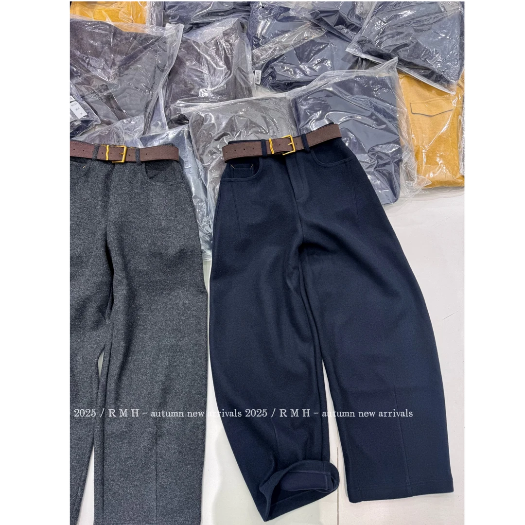 【YIBUDAOWEI】刺绣腰带弯刀羊毛休闲裤 886223