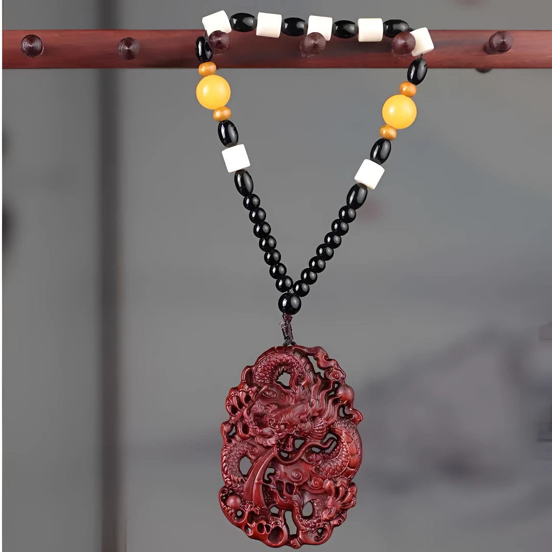 紫檀雕精美大龙牌卡6*9手把件无礼盒 006