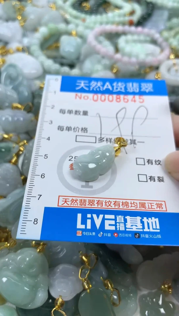 颈饰未镶嵌翡翠净货挂件-8649