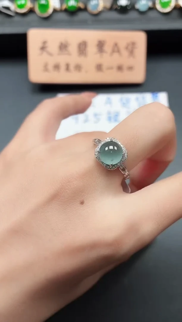 银S925镶嵌戒指翡翠111