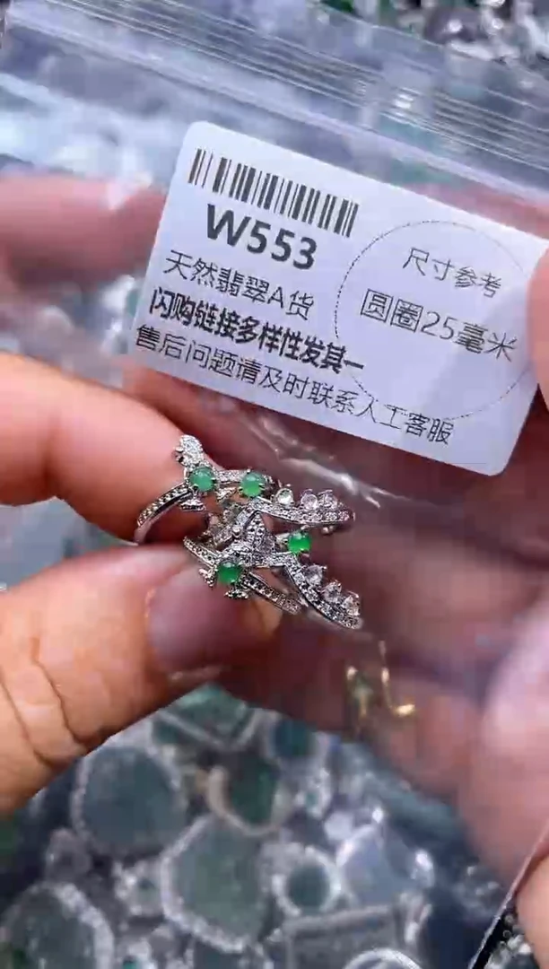 【闪购商品】翡翠颈饰未镶嵌W553戒指 多样性发其二