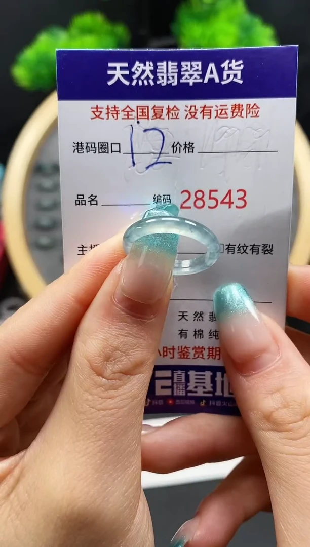【闪购商品】翡翠戒指未镶嵌天然翡翠戒圈8543