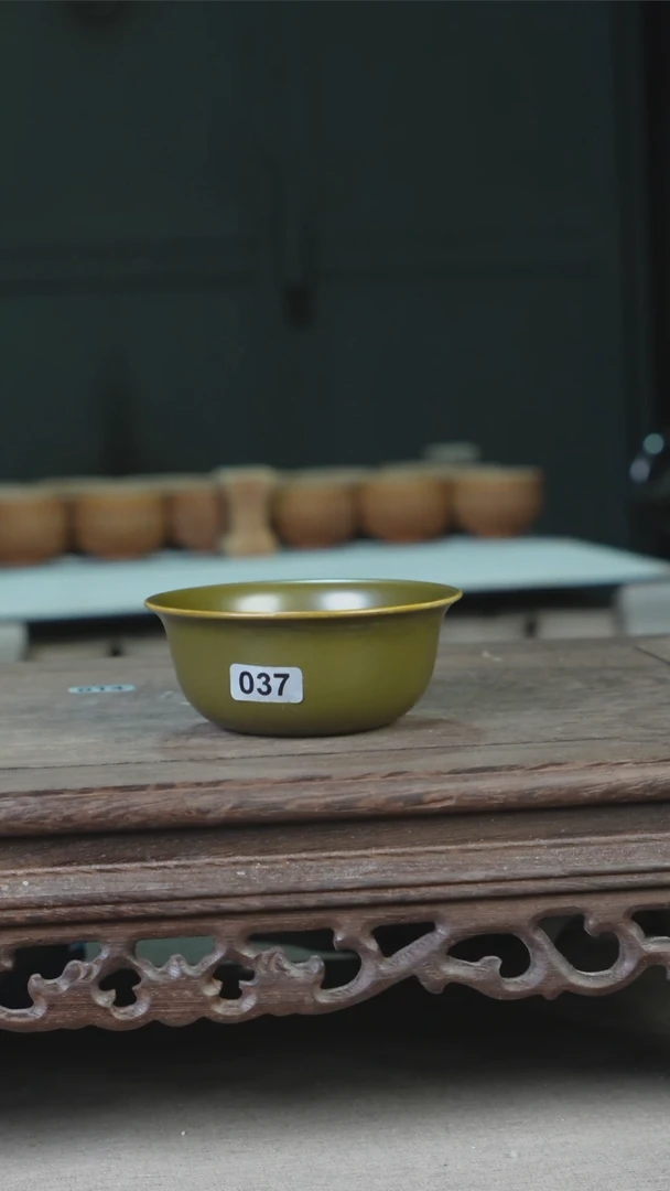 杯石**在037号茶叶末鸡缸杯微瑕裸发