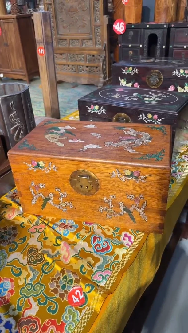 【闪购商品】木木艺40龙凤呈祥黄翻盖箱350.88888